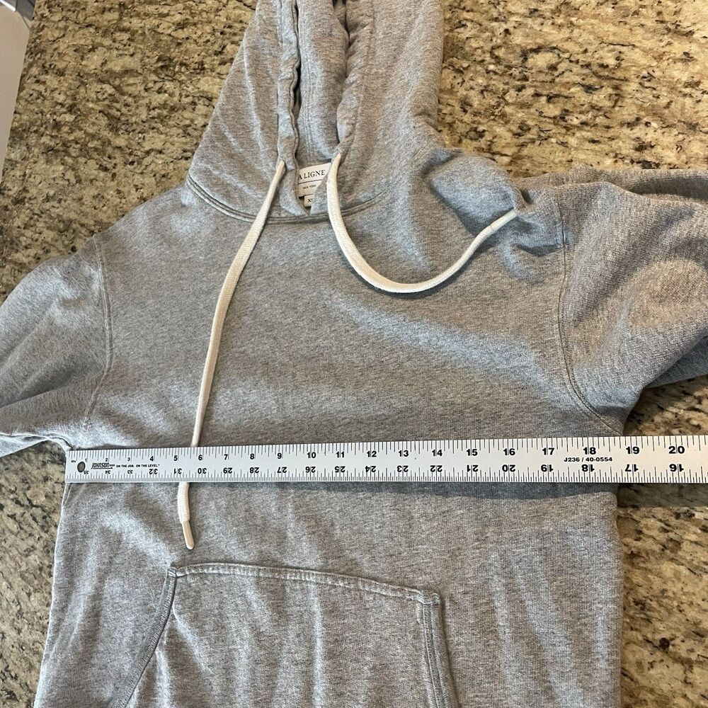 La Ligne Molly Heather Gray Pullover Cotton Hoodie Size XS - Picture 8 of 9
